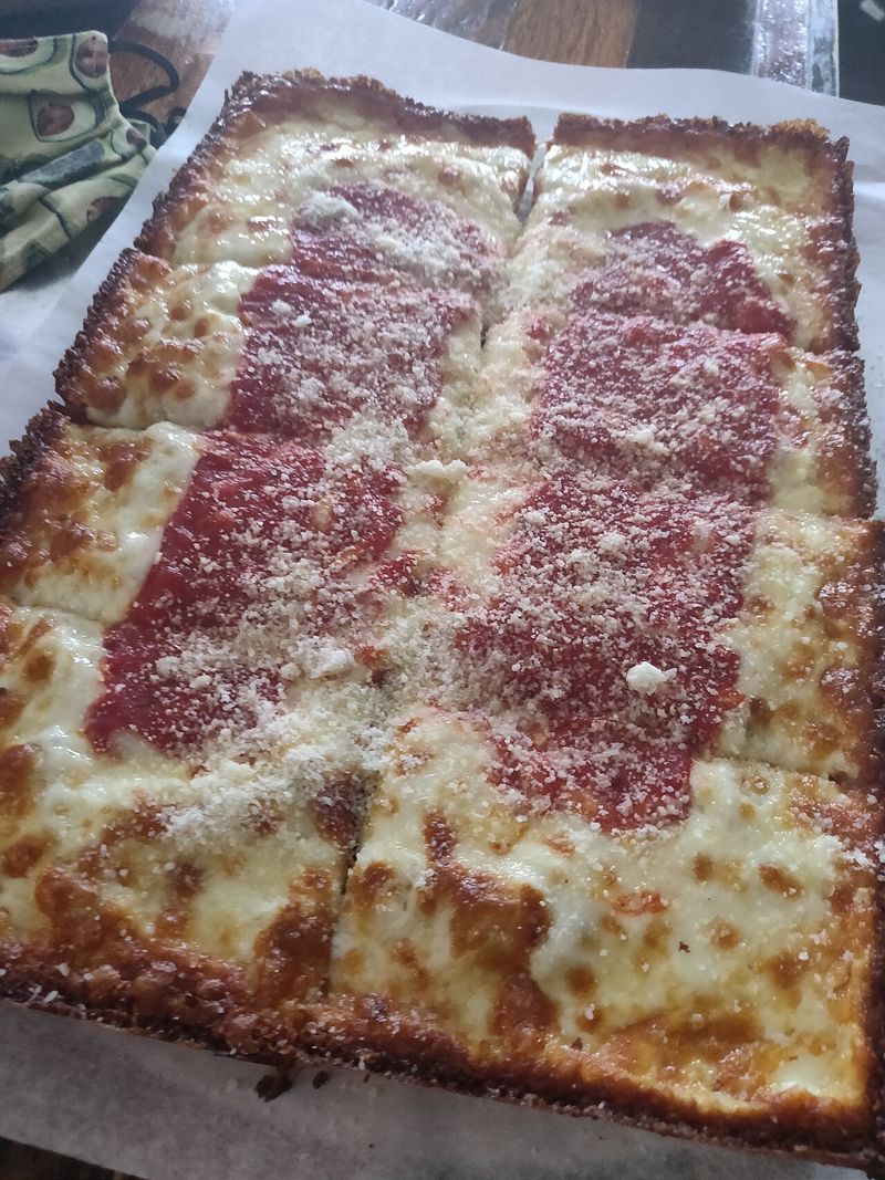 Detroit style square pizza